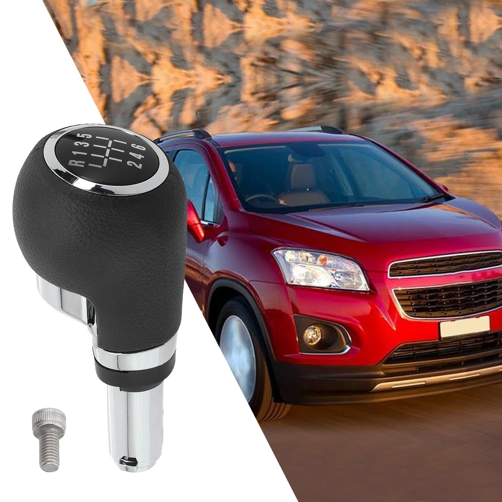 Car Interior Upgrade 6-Speed Shift Knob Wear Resistant Material Easy Install Shift Lever Knob Driving Experience