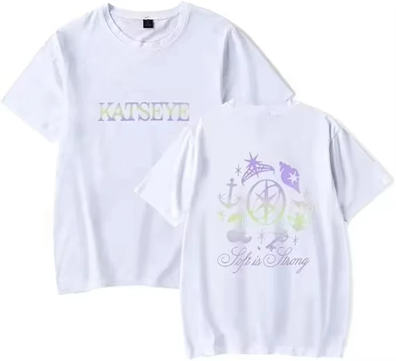 2026 Katseye Merch Distressed Tee Unisex Fashion Pop Music Short Sleeve Shirt Sweatwear Streetshirt Cool Summer T-Shirt Tops