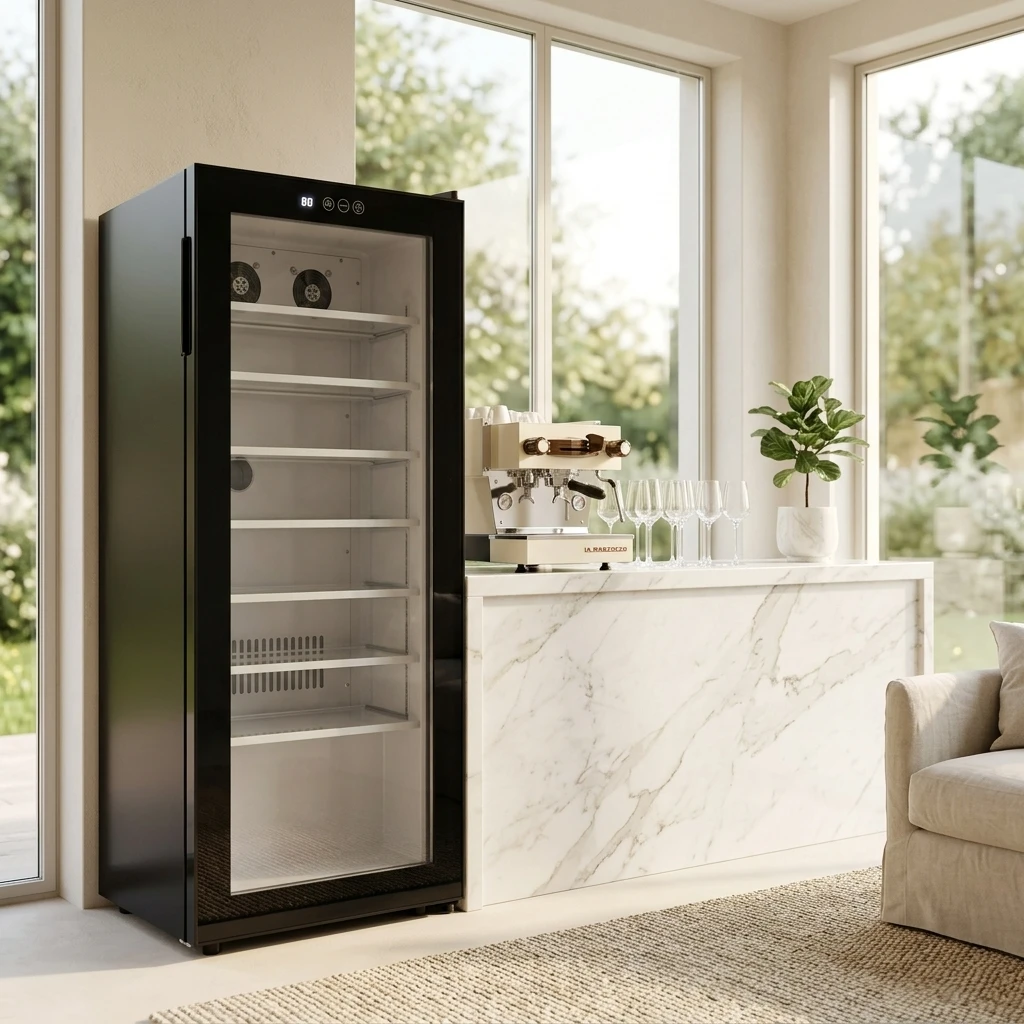 125L Home Mini Bar Fridge Compressor Type Beverage Refrigerator for Hotel Restaurant Drink Storage
