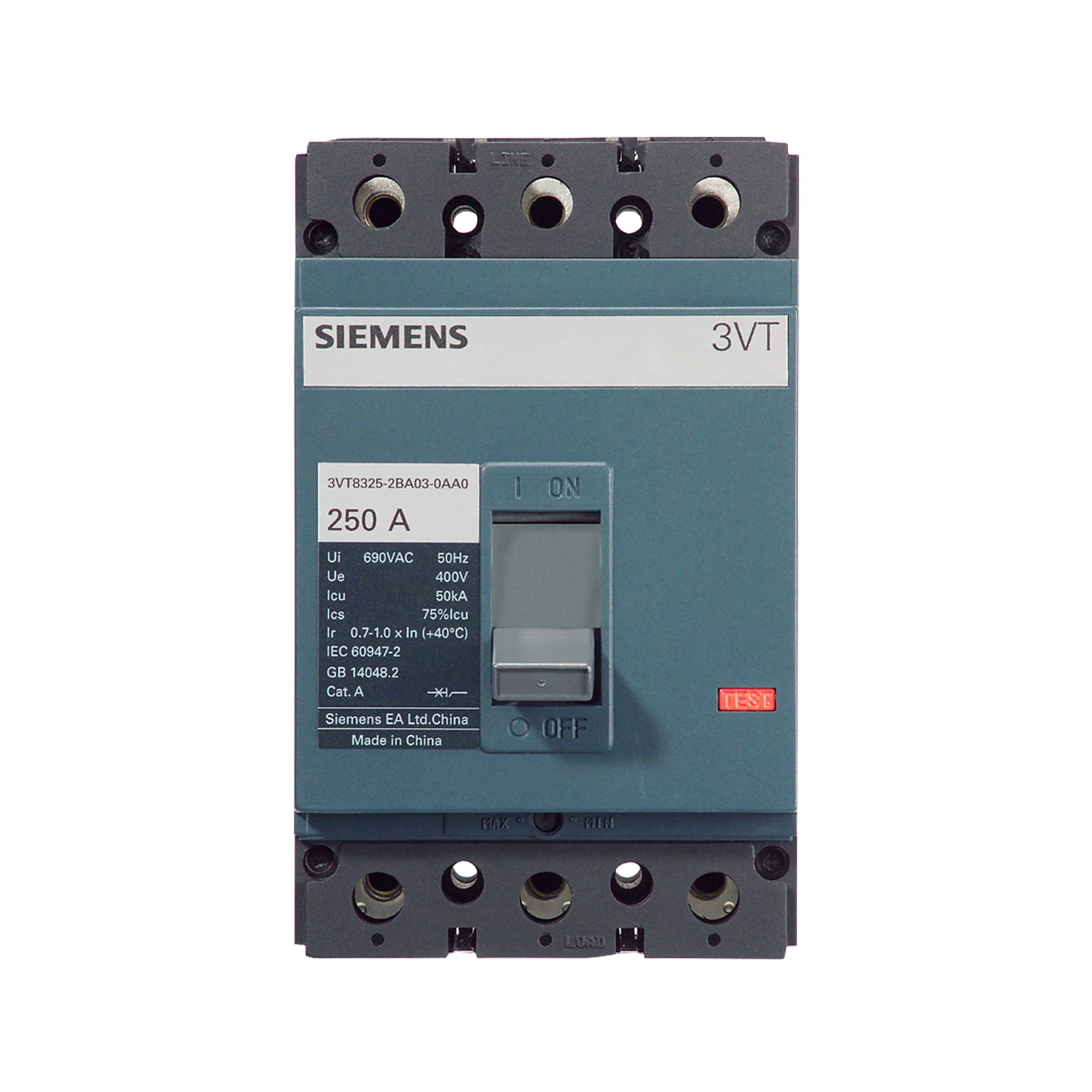 Circuit Breaker VT250 Standard Switching Capacity N Icu=35kA 415/440 VAC 3-pole 3VT8325-1AA03-0AA0 for