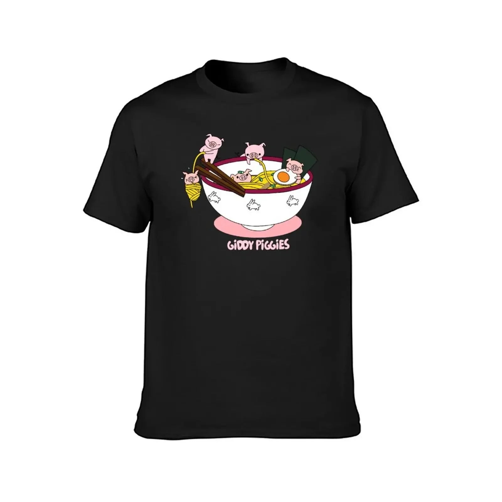 Giddy Piggies Ramen T-Shirt summer tops shirts graphic tees Blouse mens big and tall t shirts