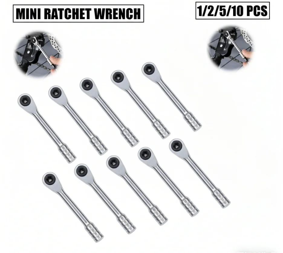 1/4 Inch Mini Ratchet Wrench 72-Tooth Anticorrosion Bidirectional Magnetic Reversible Wrench for Automobile Use