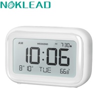 Noklead Digital Alarm Clock LED DisplayTemperature LCD Digit Display Backlit Snooze Alarm Clock for Bedroom Home Office Travel