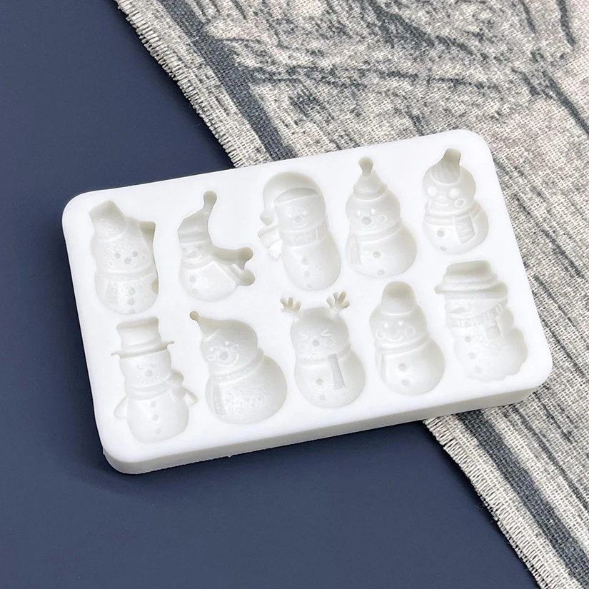 Snowman Christmas Silicone Sugarcraft Mold Cupcake Baking Mould Fondant Cake Decorating Tools