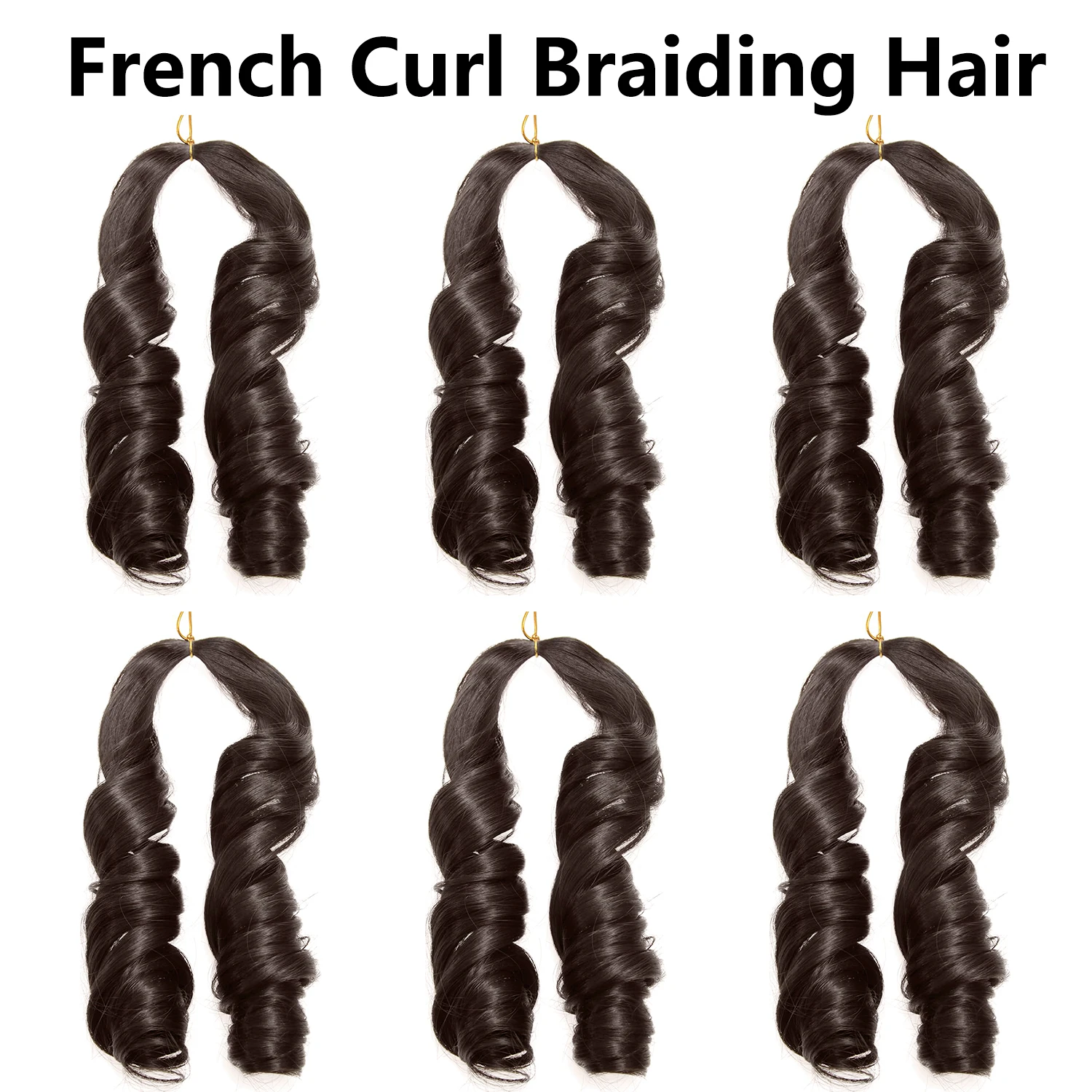 프렌치 컬 브레이딩 헤어 12/16/24인치 프렌치 컬 크로셰 브레이드 짧은 곱슬 크로셰 헤어 탄력있는 합성 매듭 없는 브레이딩