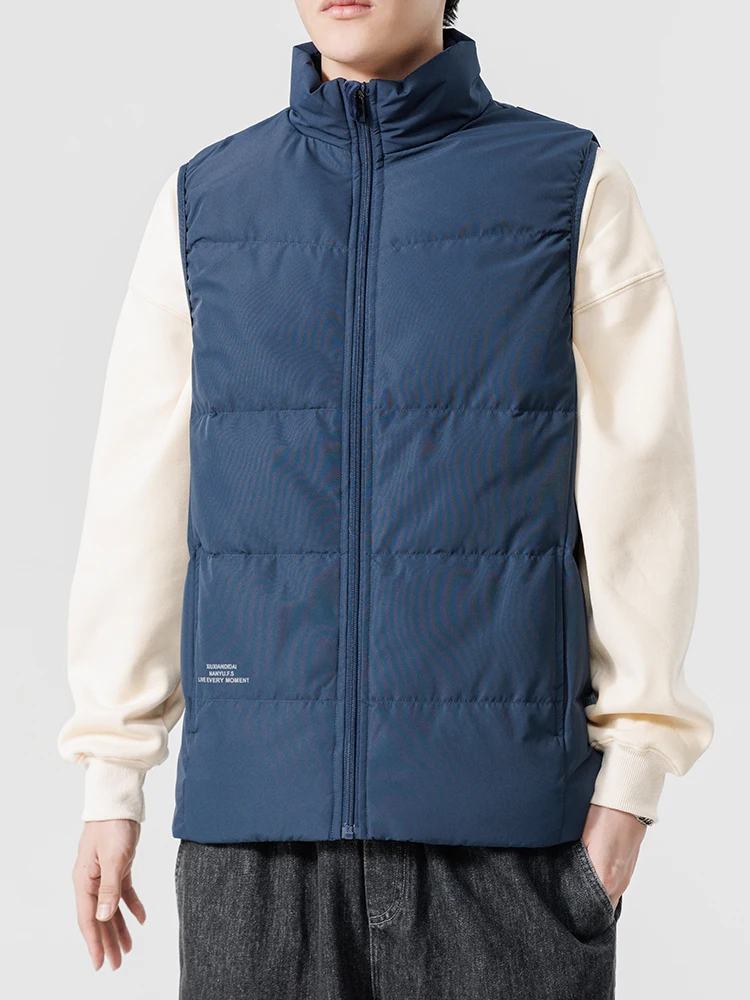 Big Size 8xl White Duck Down Padded Warm Vest Men Sleeveless Jacket Solid Color Red Blue Casual 7xl 6xl Puffer Gilet Waistcoat