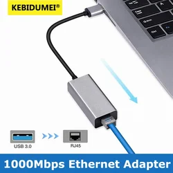 100/1000Mbps Ethernet Adapter USB 3.0 Type C RJ45 Wired Network Card For PC Laptop Desktop USB Gigabit RJ45 Lan Internet Cable