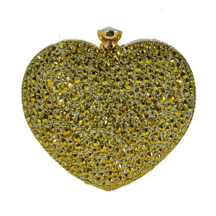 Cute Heart Shape Clutch Purse Mini Love Heart Rhinestone Wedding Handbag Party Women Purse