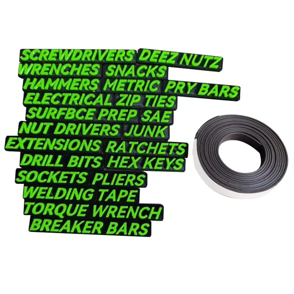 A212P ~23 Pcs Magnetic Toolbox Drawer Tags Bold Easy-to-Read 3D Magnetic Tool Box Organizer Labels ToolboxWidget Stickers B