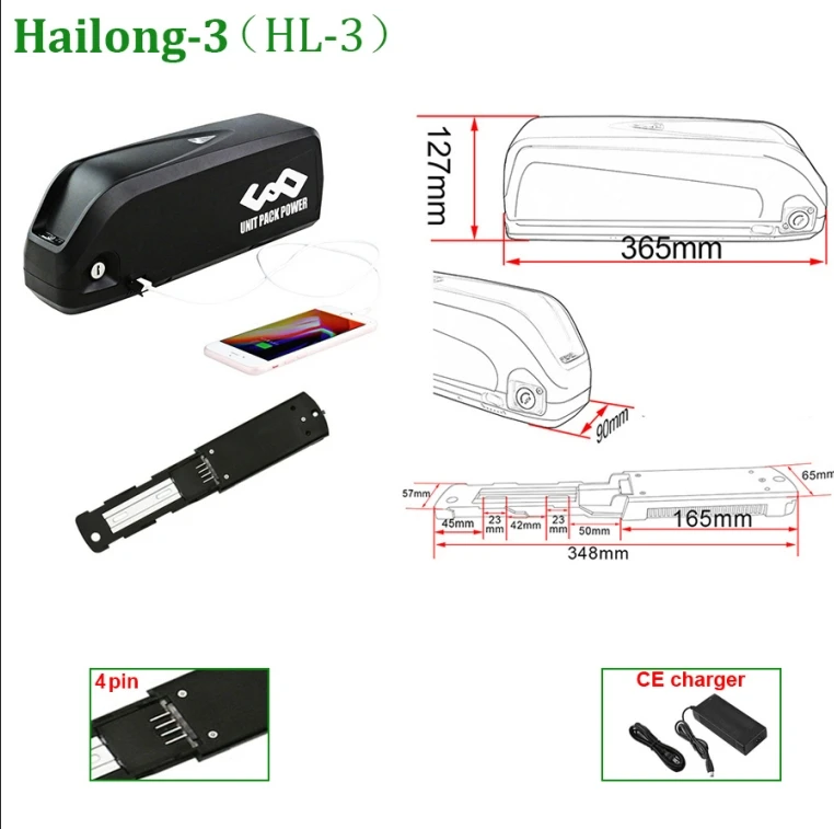 Upagraed V8 Q20 EBike-Akku 21700 48 V 20 Ah Unterrohr-Lithium-Pack für 1500 W 1000 W 750 W 500 W 350 W 250 W Elektrofahrrad-Sets – Detail 4