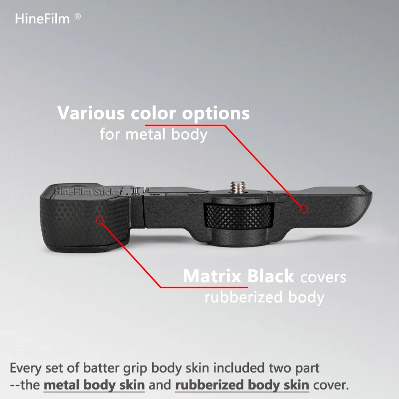 Hinefilm الجلد لسوني GP-X2 تمديد قبضة الجلد GP X2 التفاف غطاء لسوني A7C2 A7CR قبضة اليد GPX2 قبضة حامي التفاف ملصق