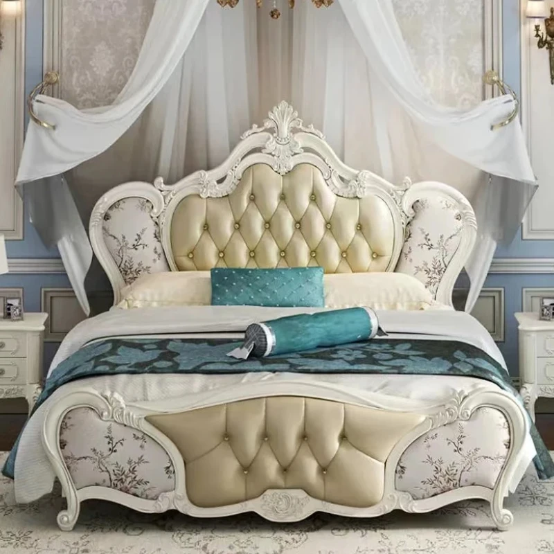 

Queen High End Nordic Frame Bed Design King Size Castle Luxury Twin Bed Frame Headboard Multifunctional Cama De Casal Furniture