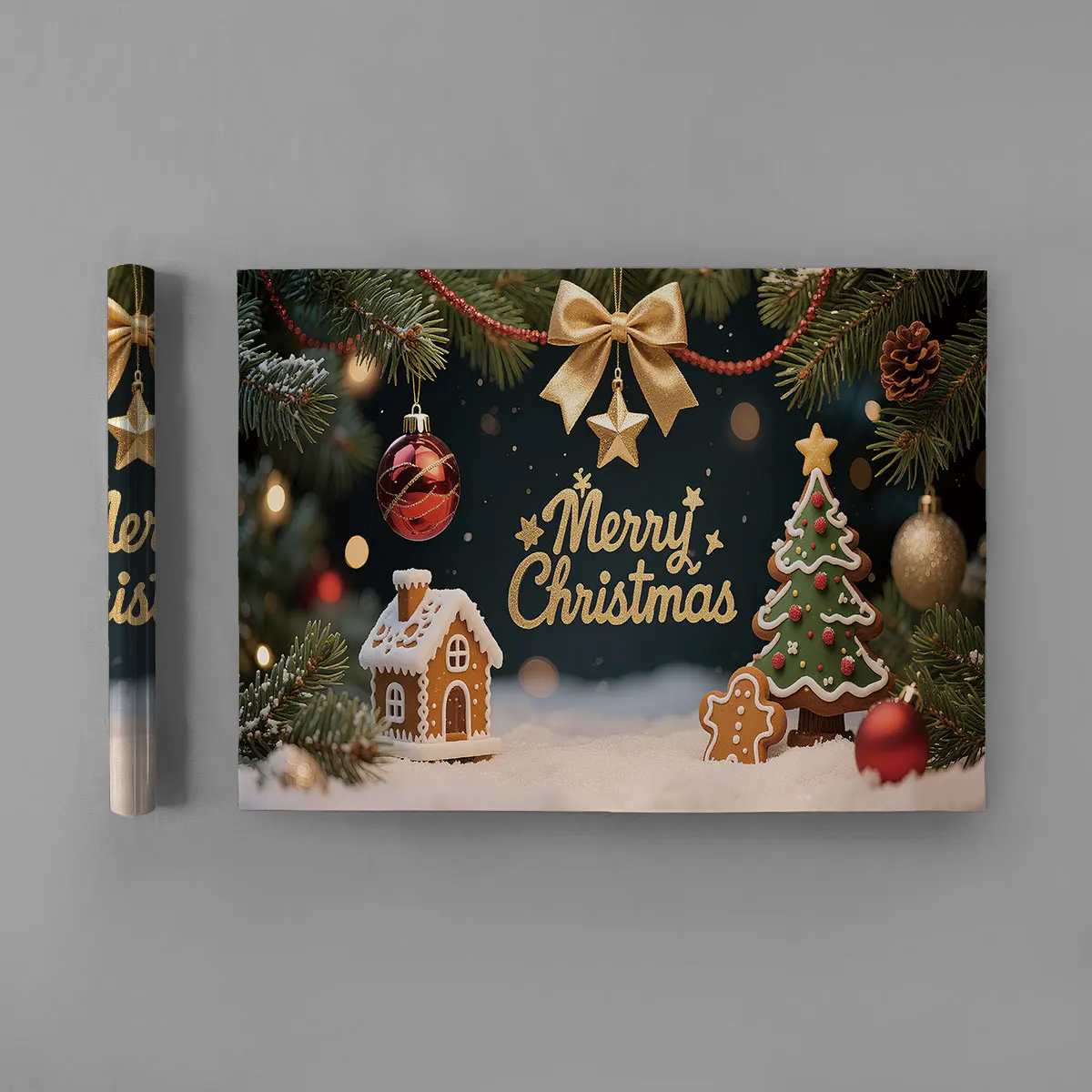 PVC self-adhesive wall stickers Christmas gingerbread houses and tree decorations featuring waterproof and removable designs
