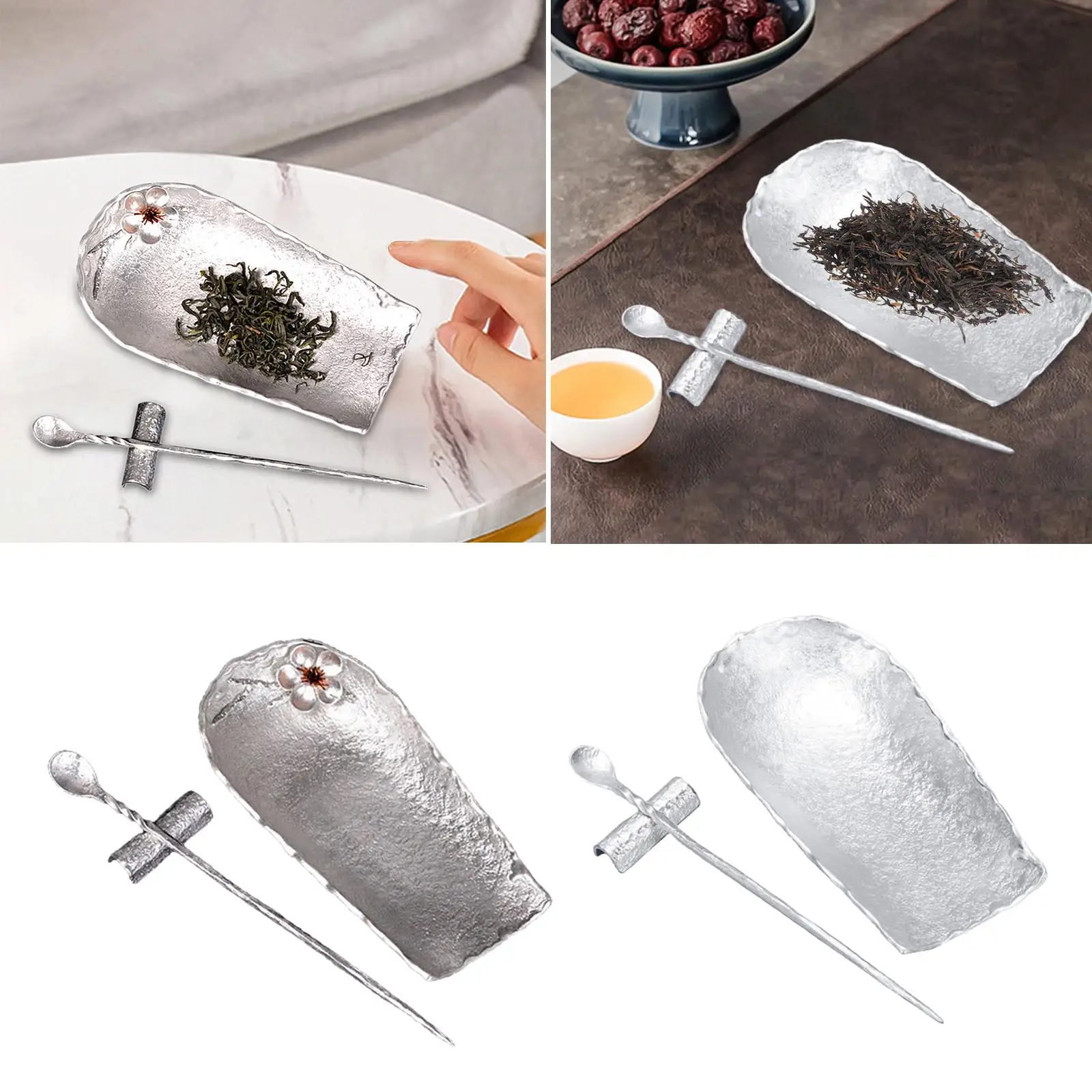 Professional Tin Tea Spoon Utensils Handmade Traditional Ceremony Set Tea Scooper Accessories Multipurpose Teahouse Tools for