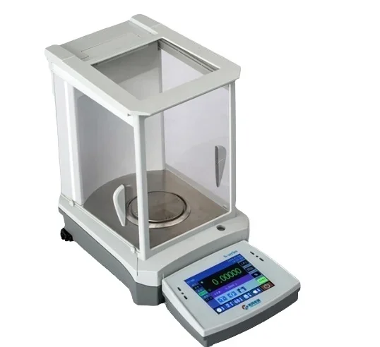 1mg laboratory digital precision balance with printer interface and square windshield