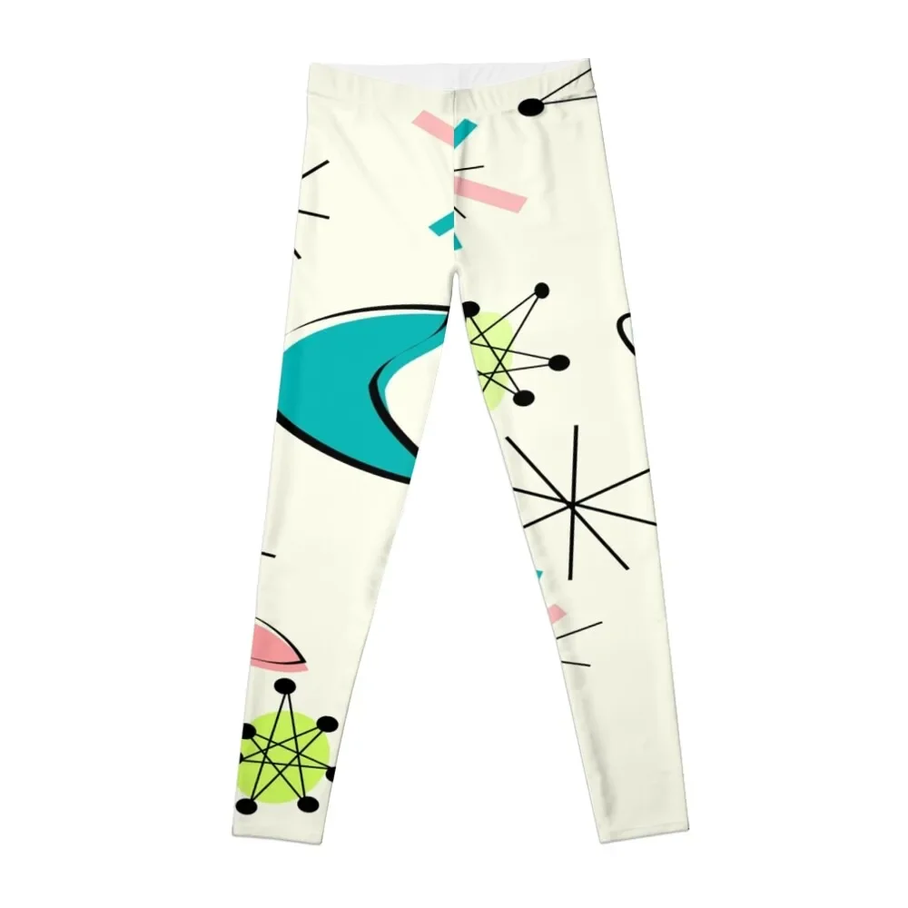 Mid Century Atomic Age Inspired Leggings flared Sportswear woman gym legging gym Womens Leggings
