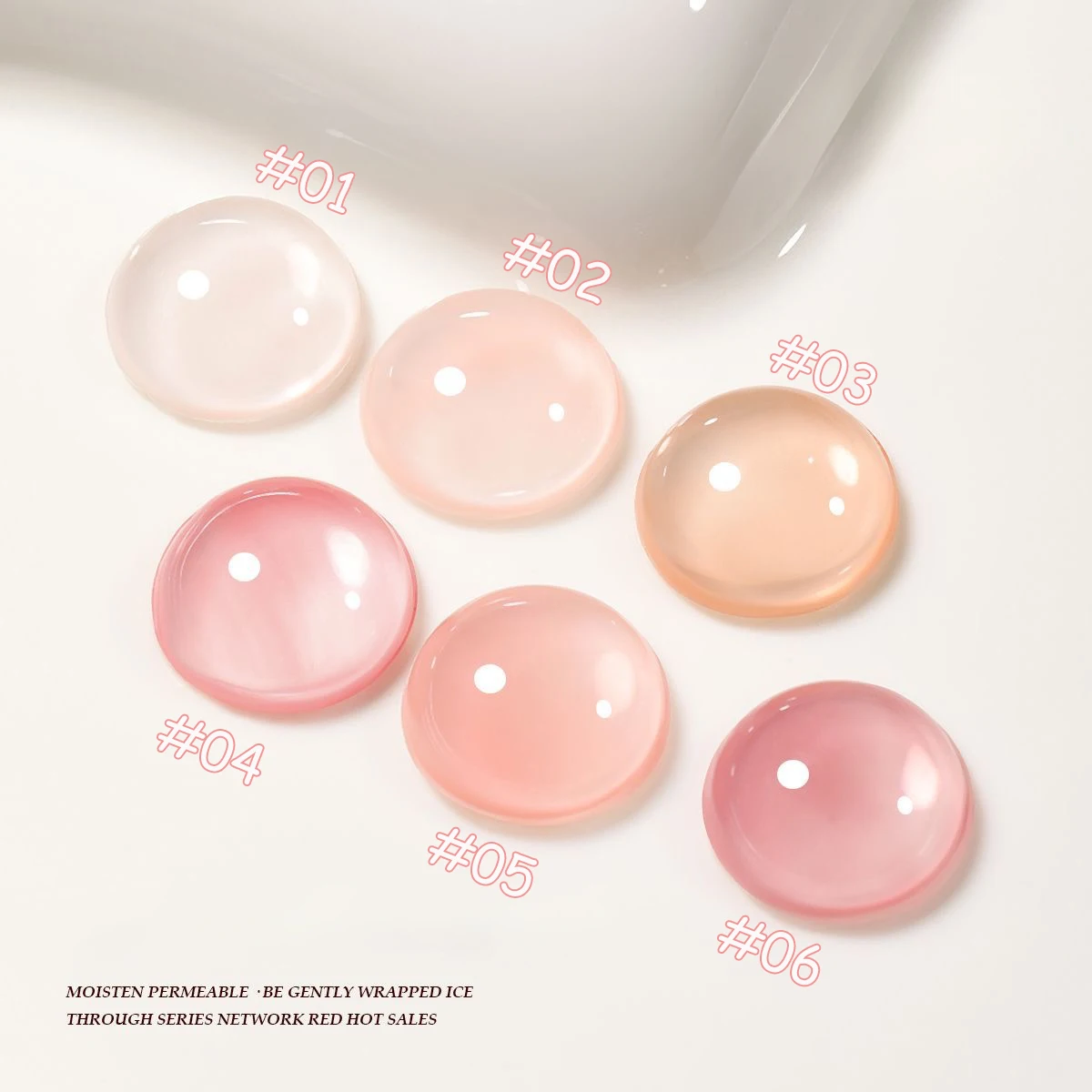 1 قطعة ZH الجليد شفافة الوردي عارية الجلد اللون هلام طلاء الأظافر 2025 جديد الرغبة النقية الوردي عارية تبييض مسمار ملصقات الأظافر لوازم