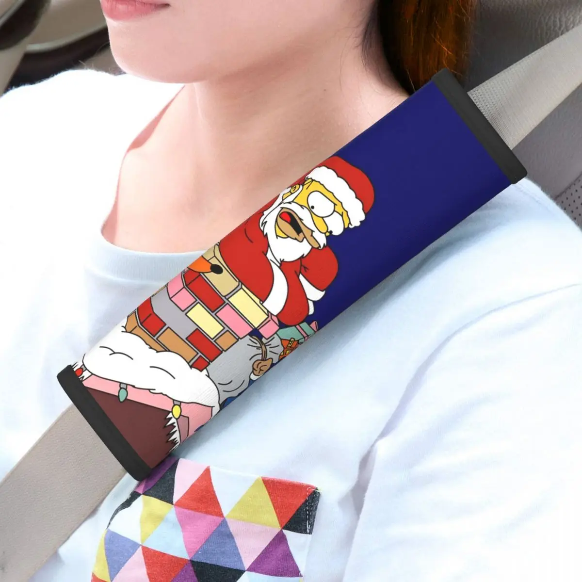 

Car Simpsons Cartoon Seat Belt Cover Comfort Christmas SeatBelt Cushion for Cars Backpack