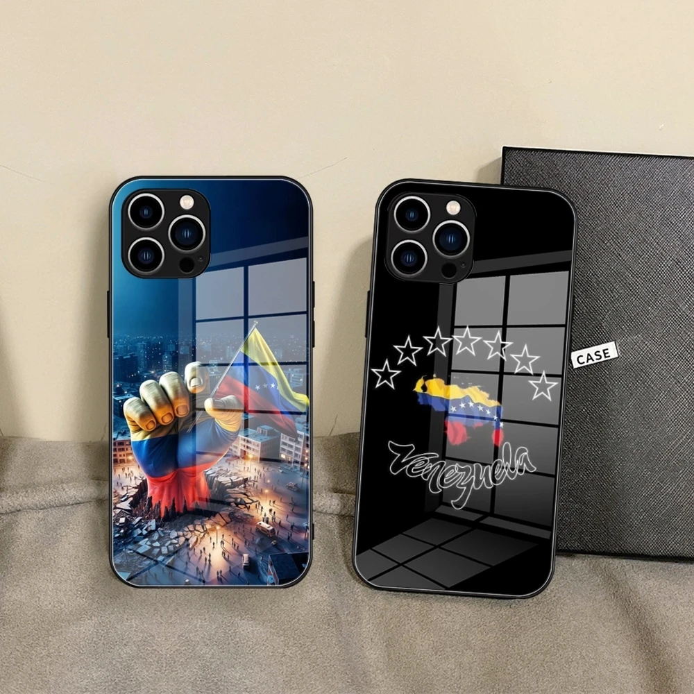 

Flag of Venezuela Phone Case Tempered Glass For IPhone 16 15 Promax 14 13 Pro 12 11 plus X XS XR Covers