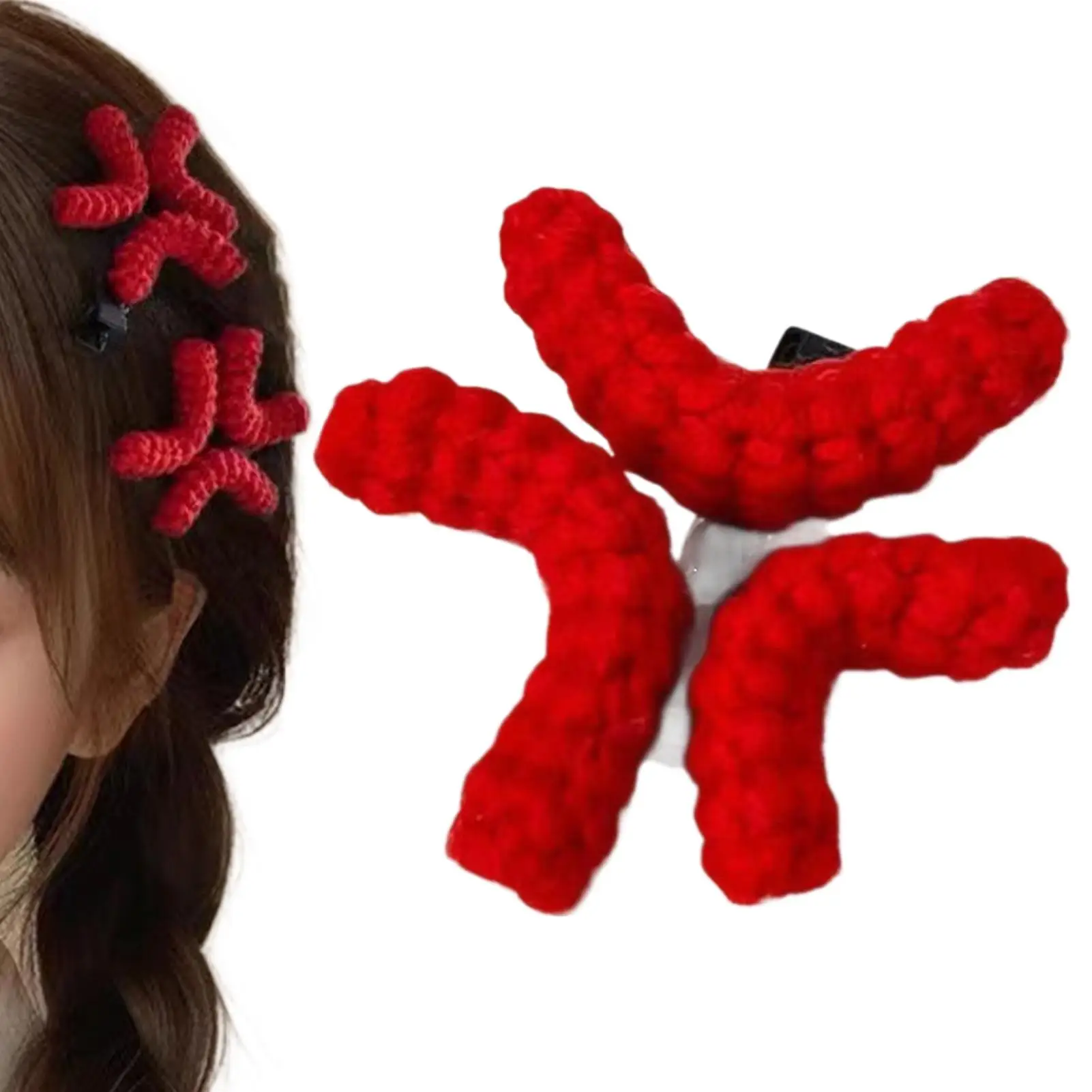 

Girls Barrettes Fun Angry Shape Hair Clamp Cartoon Duckbill Barrette Creative Crocheted Hairpins Fashion Headwear for Women