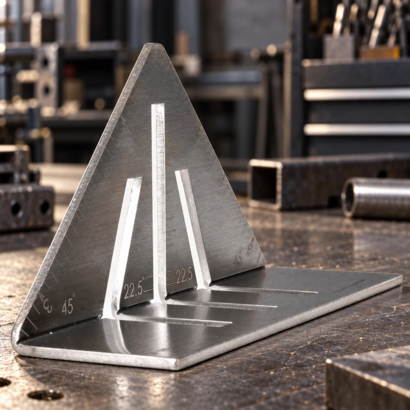 Triangular Miter Square Heavy Duty Stainless Steel Miter Square Stainless Steel Angle Measuring Ruler 45 Degree Lightweight