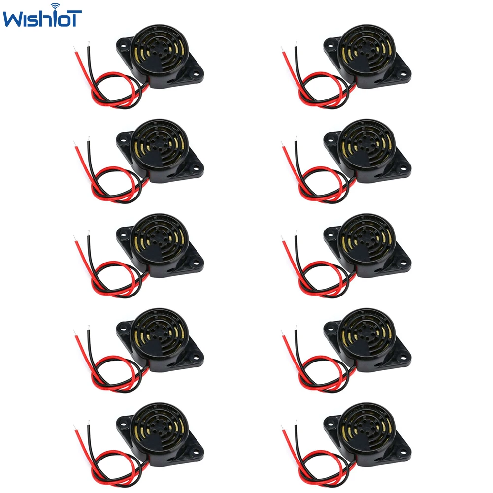 

10PCS/lot SFM-27 Active Piezo Buzzer 95DB High Decibel Electronic Alarm 3015 Black DC 3-24V Continuous Beep Sound for Arduino