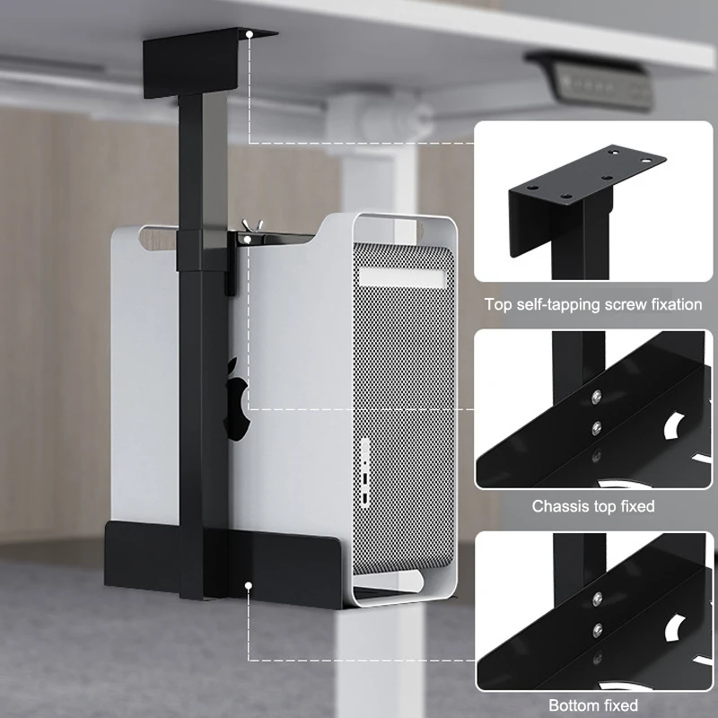 Imagem -05 - Computador Mainframe Hanger Universal pc Case Suporte sob Mesa Parede Lateral Cpu Stand Lift Anfitrião Caixa Bracket Rack Ajustável