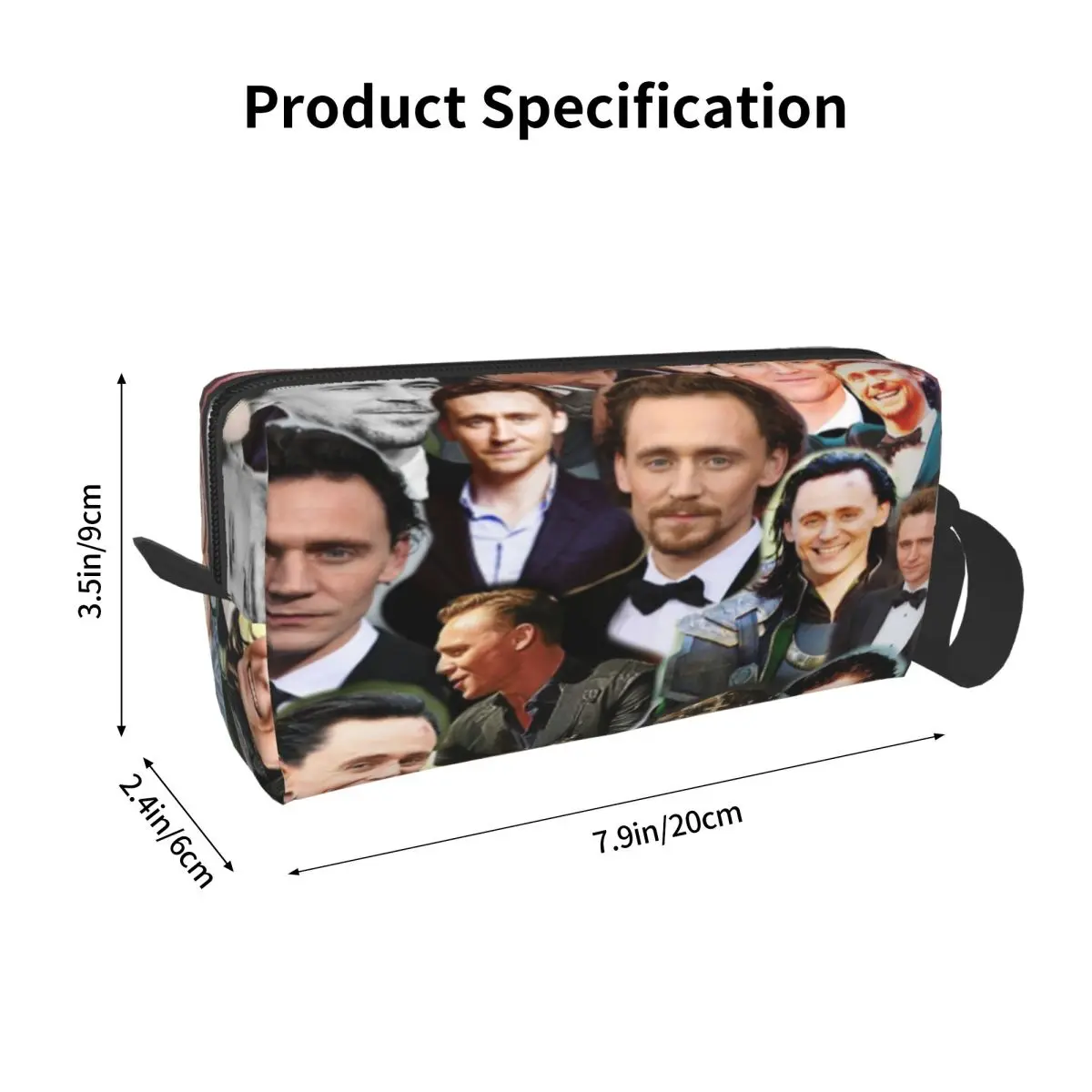 Tom Hiddleston Photo Collage Makeup Bag Cosmetic Organizer Storage Dopp Kit Toiletry Cosmetic Bag for Women Travel Pencil Case