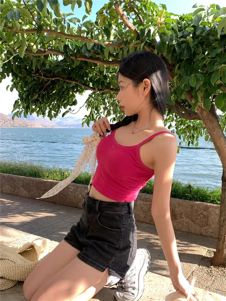 Moda lato seksowna pończocha Camisole bielizna krzyż Backless zakrętka tubki biustonosz czarny biały Fushcia odzież sportowa wąski krótki podkoszulek