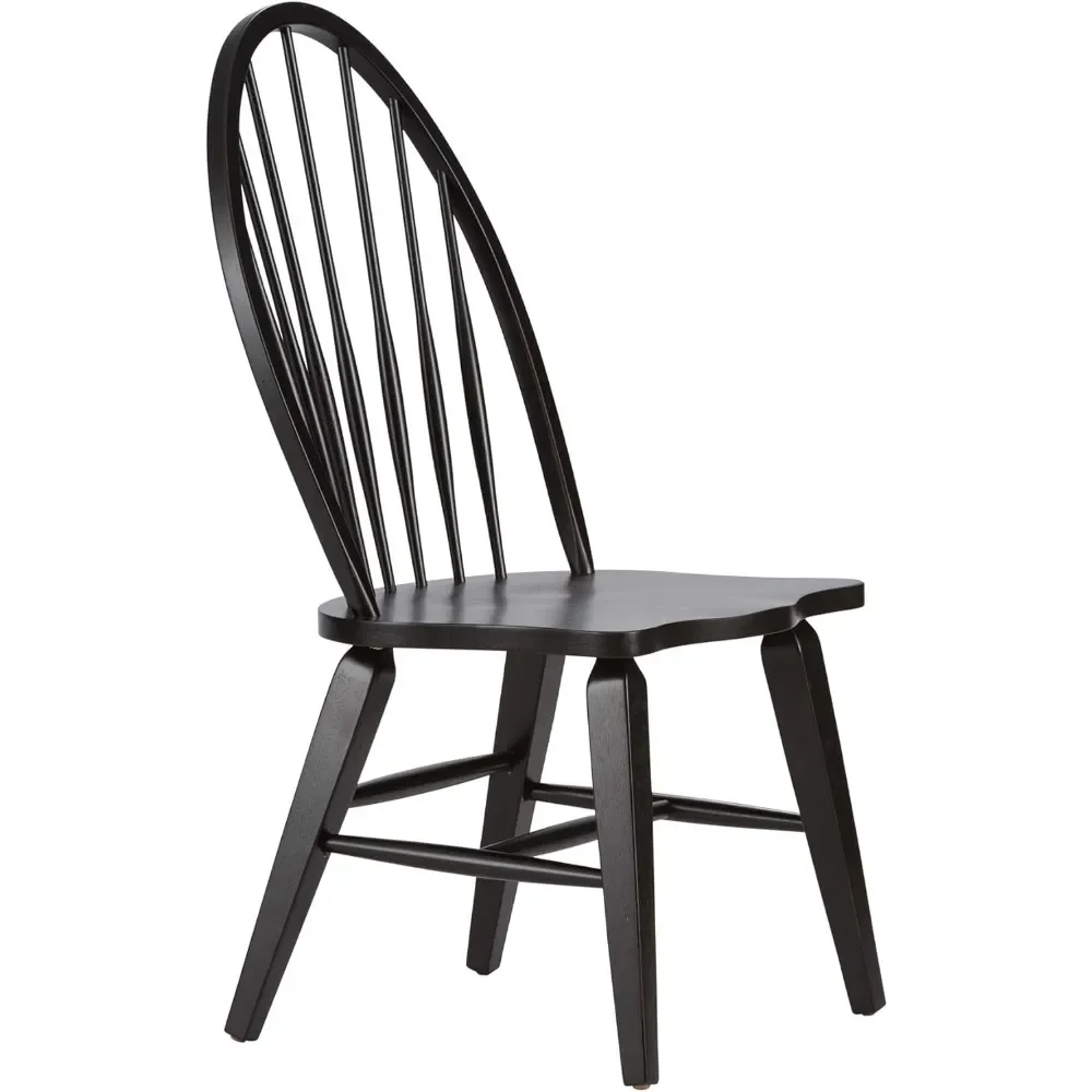 dining chair Windsor Back Side Chair, W25 x D25 x H41, Black craftsman designs are combined with a rustic oak Finish 18 inch