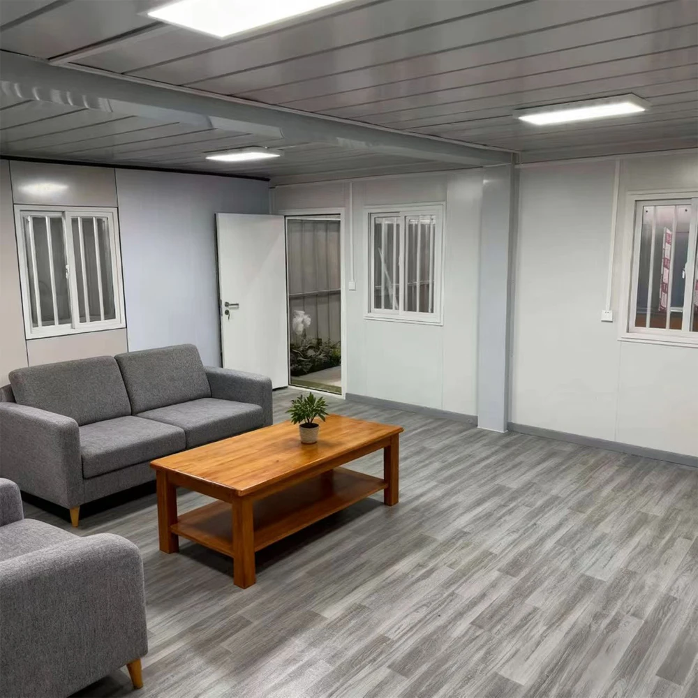 منزل حاوية جاهزة قابلة للتوسيع بطول 40 قدمًا، 3 غرف نوم من الفولاذ الخشبي القابل للطي، خطط منزلية للفندق الخارجي، حزمة مسطحة، مستشفى المكتب