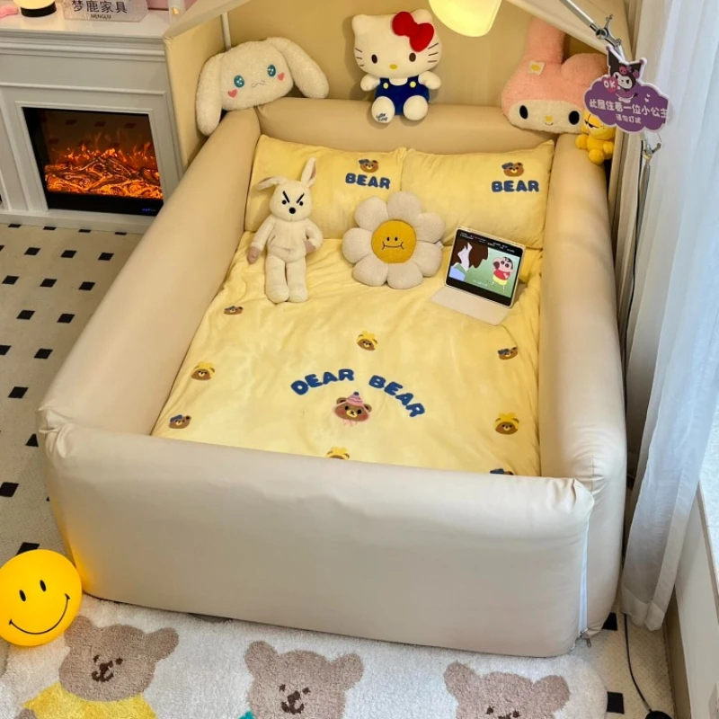 

Children's guardrail bed splicing tent bed bedroom simple lazy sofa living room