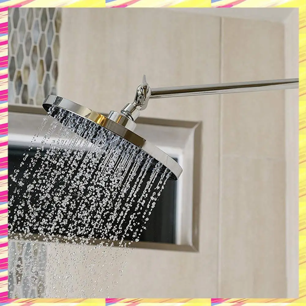 ABJJ Adjustable Shower Arm Extension By, Brass Shower Head Extension Arm With High Polished Chrome Finish 11+ Inch