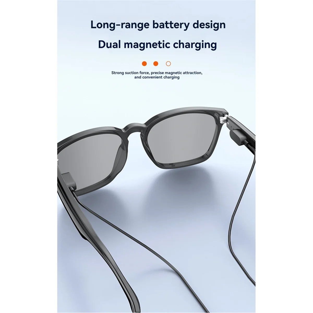 A20M AI نظارات ذكية بلوتوث 5.4 مع مكبر صوت 145 لغة مترجم في الوقت الحقيقي نظارات AI للرجال والنساء B