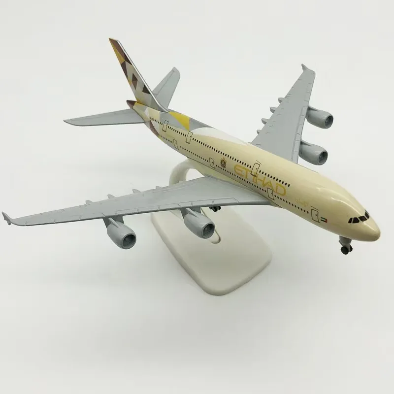 Etihad a380合金金属ダイキャスト,着陸装置とベース付き,飛行機コレクション,20cmディスプレイ,おもちゃギフト,飛行機コレクション,新しい,2024