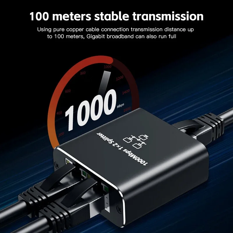

Gigabit Ethernet Switch Rj45 Splitter LAN Gigabit Extension Adapter 1000Mbps Network Connector 1to2 For PC Laptop TV Box Router