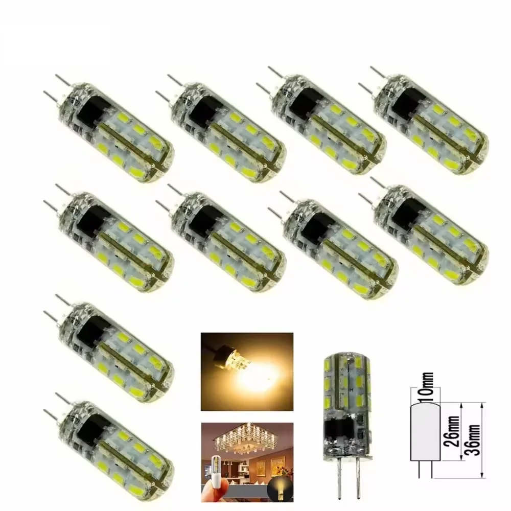 10Pcs/Lot G4 3W 24LEDs LED Corn Light 3014 SMD Replace Halogen Lamp Bulb 12V 110V 220V Cold / Warm White Lighting