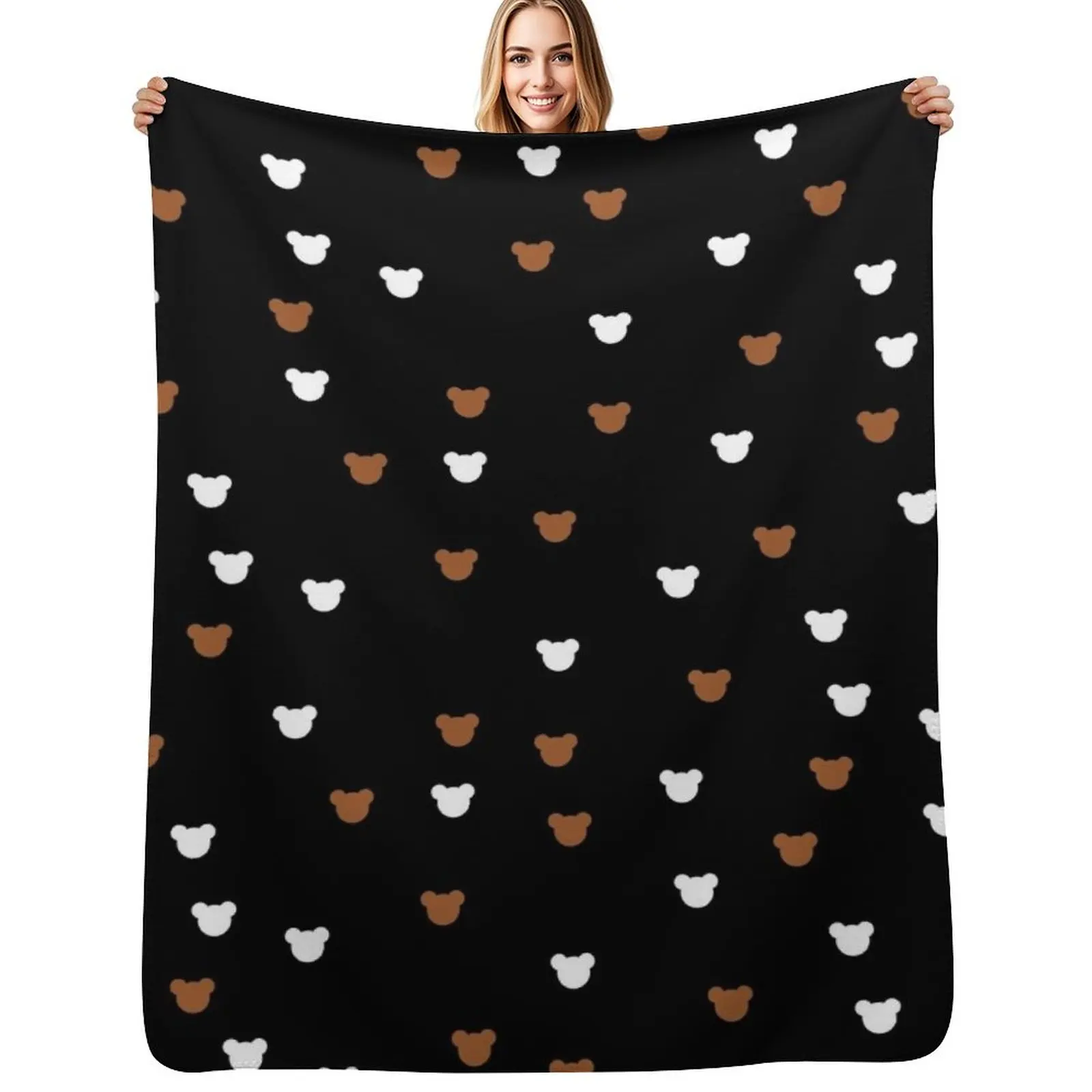 milk and mocha,black Throw Blanket Wrinkle Resistant Lightweight Blanket