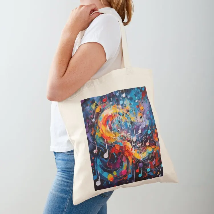 musical notes Tote Bag tote bag men Canvas eco bag folding