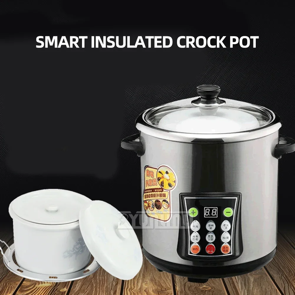 Household Multifunctional Stainless Steel Stew Pot High Capacity Electric Slow Cooker Home Appliances