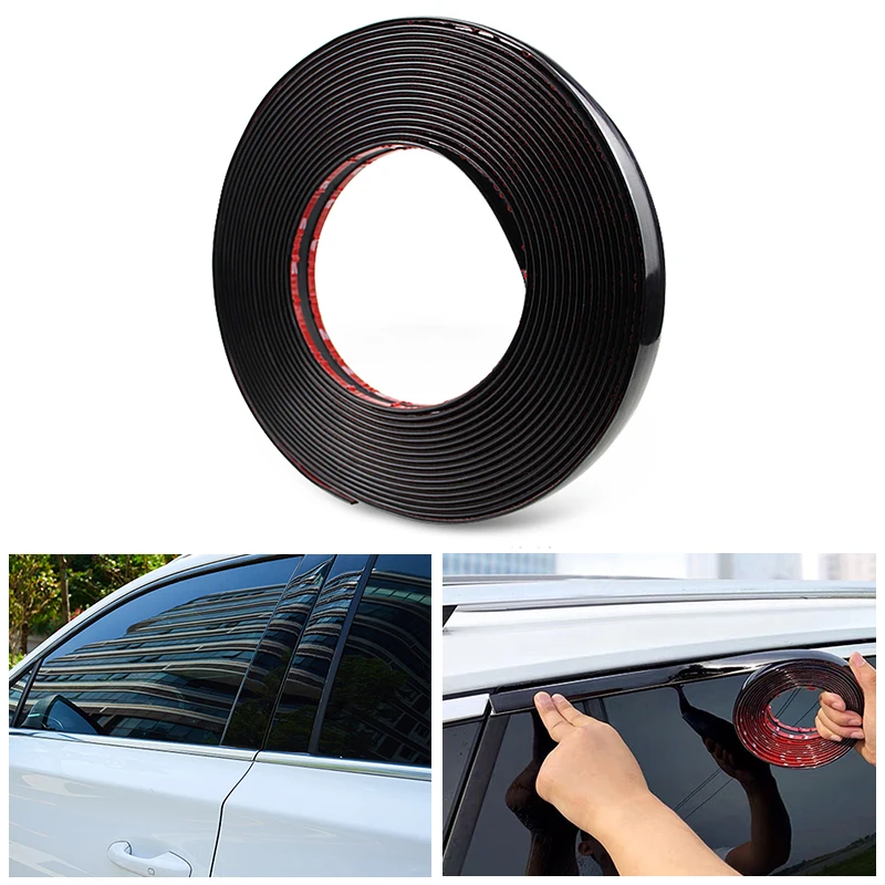 

Auto Door Window Protector Anti-Collision Strip Styling Decoration Bright Black Moulding Trim Car Chrome PVC Decorative Strips