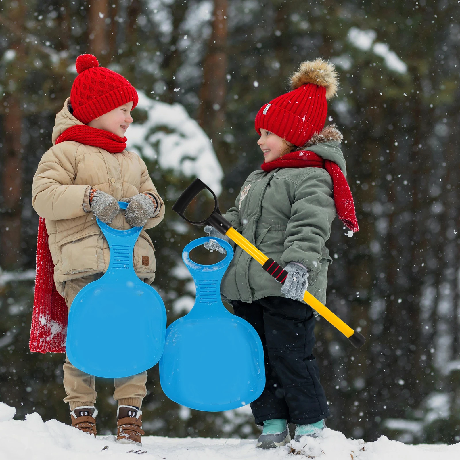 

Sledding Paddle Gear Children Adventure Control Game Grip Outdoor Winter Activities Paddle Antislip Ideal Safety Fun Snow Play