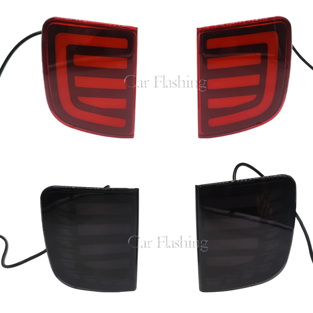 عاكس مصد خلفي ليد لتويوتا لاند كروزر LC200-، مصباح فرامل تحذير ، إشارة دوران ، مصباح ضباب ، إكسسوارات سيارة ، 12 فولت #2