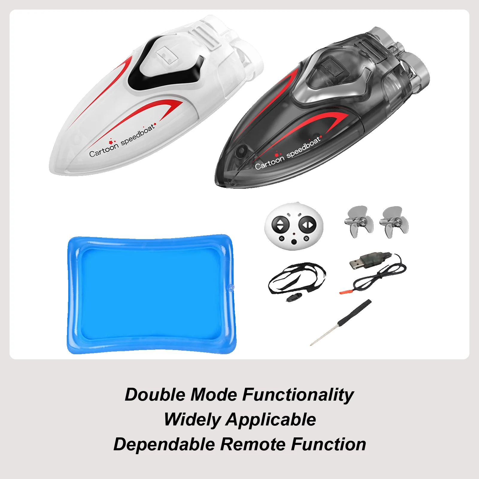 RC Boot Draagbare Speedboot Speelgoed 2,4 GHz Mini Stunt Onderzeeër Speelgoed Met Licht Voor Meer Zwembad Wastafel Bad Entertainment