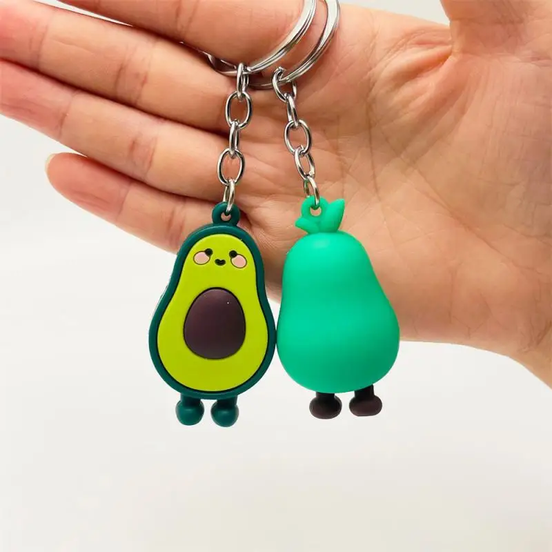 1/3/5PCS Stereo Avocado Keychain Cartoon Jewelry Accessories Demand Storage Soft Rubber Hanging Ornaments Popular Jewelry