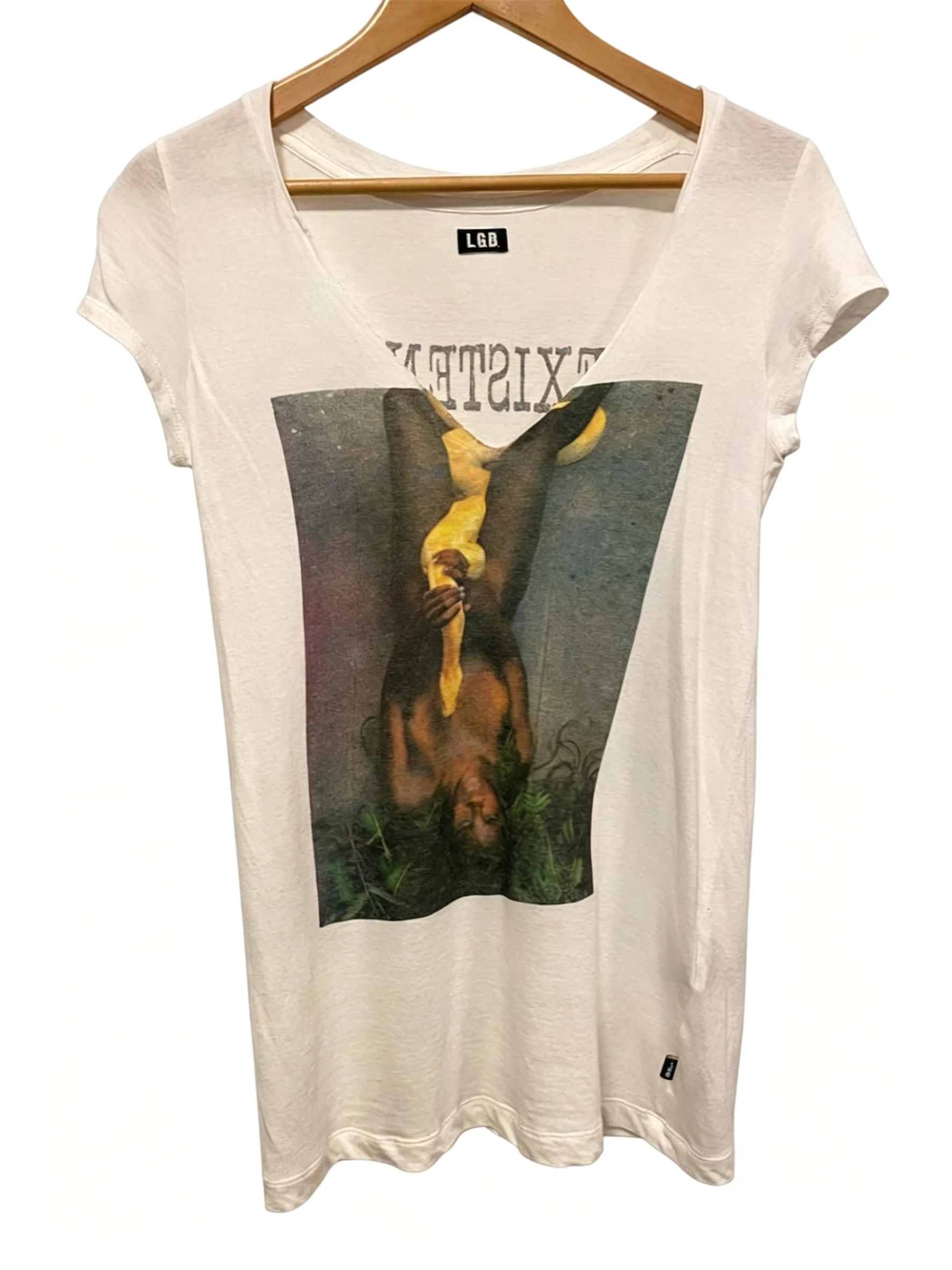BLACK JOKER L.G.B Visual Kei Retro Subculture Golden Python Print Crew Neck Short-Sleeve T-Shirt tops