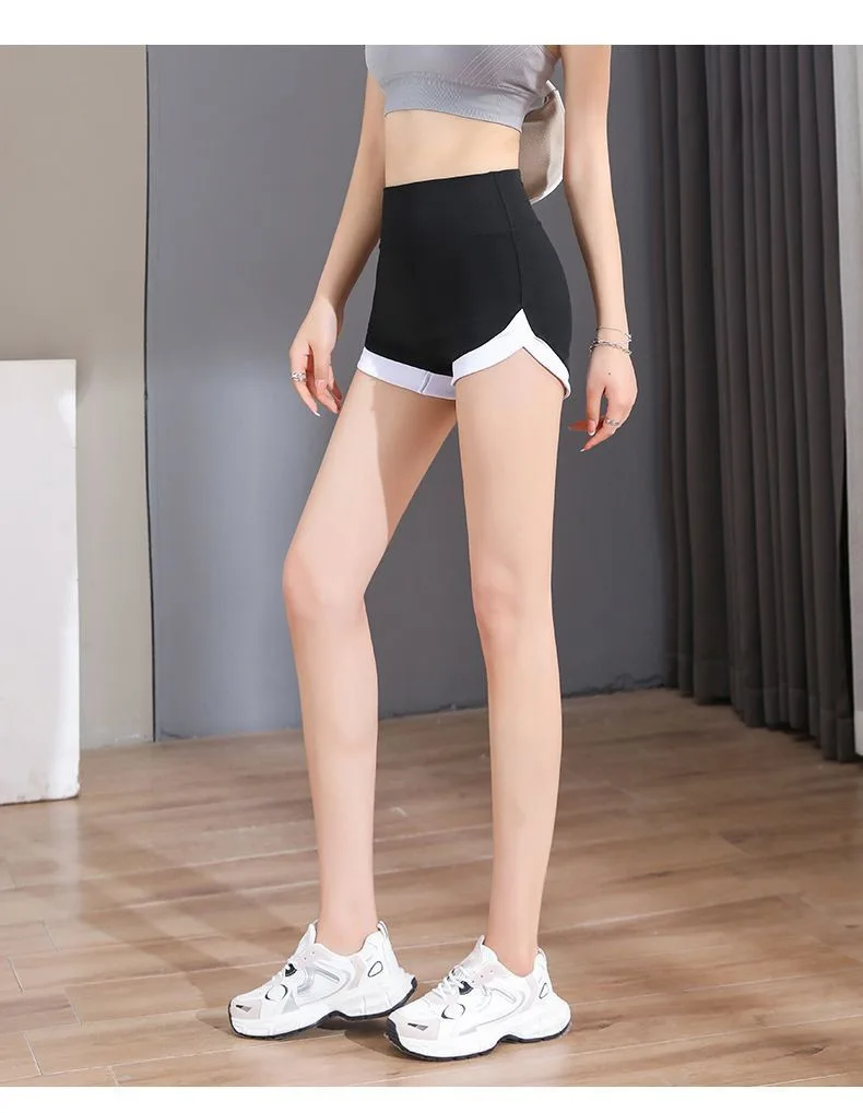 شورت يوجا رياضي للسيدات بخصر عالٍ، رفع الورك، اللياقة البدنية، الجري، ركوب الدراجات، شورت ثلاثي النقاط، شورت يوجا نسائي سريع الجفاف