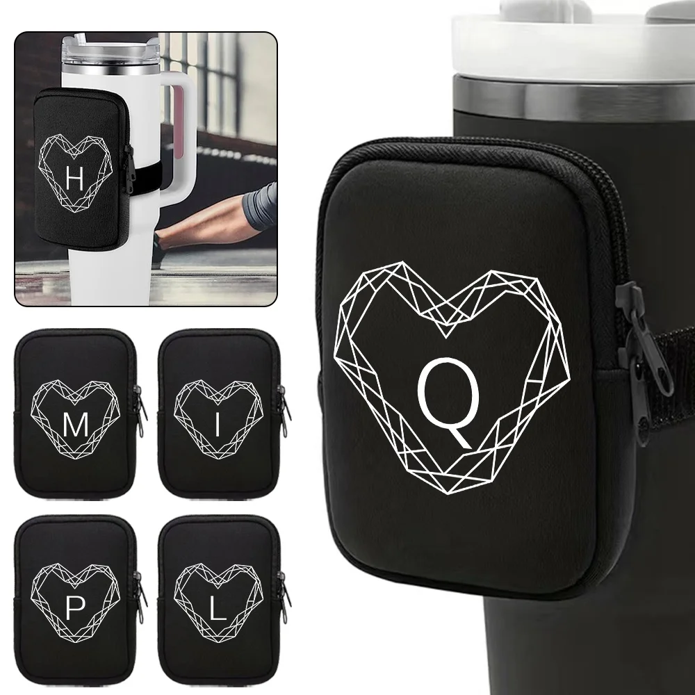 Outdoor Sports Water Bottle Pouch Unisex Handheld Water Bottle Bags Fitness Accessories Zipper Diamond Series Storage Bag