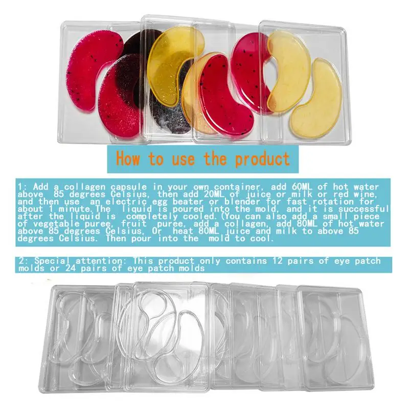 Eye Patch Maker Transparent DIY Eye Mold Reusable Eye Patch Tray Molds Homemade Eye Patch Mould Transparent 12pcs / 24pcs