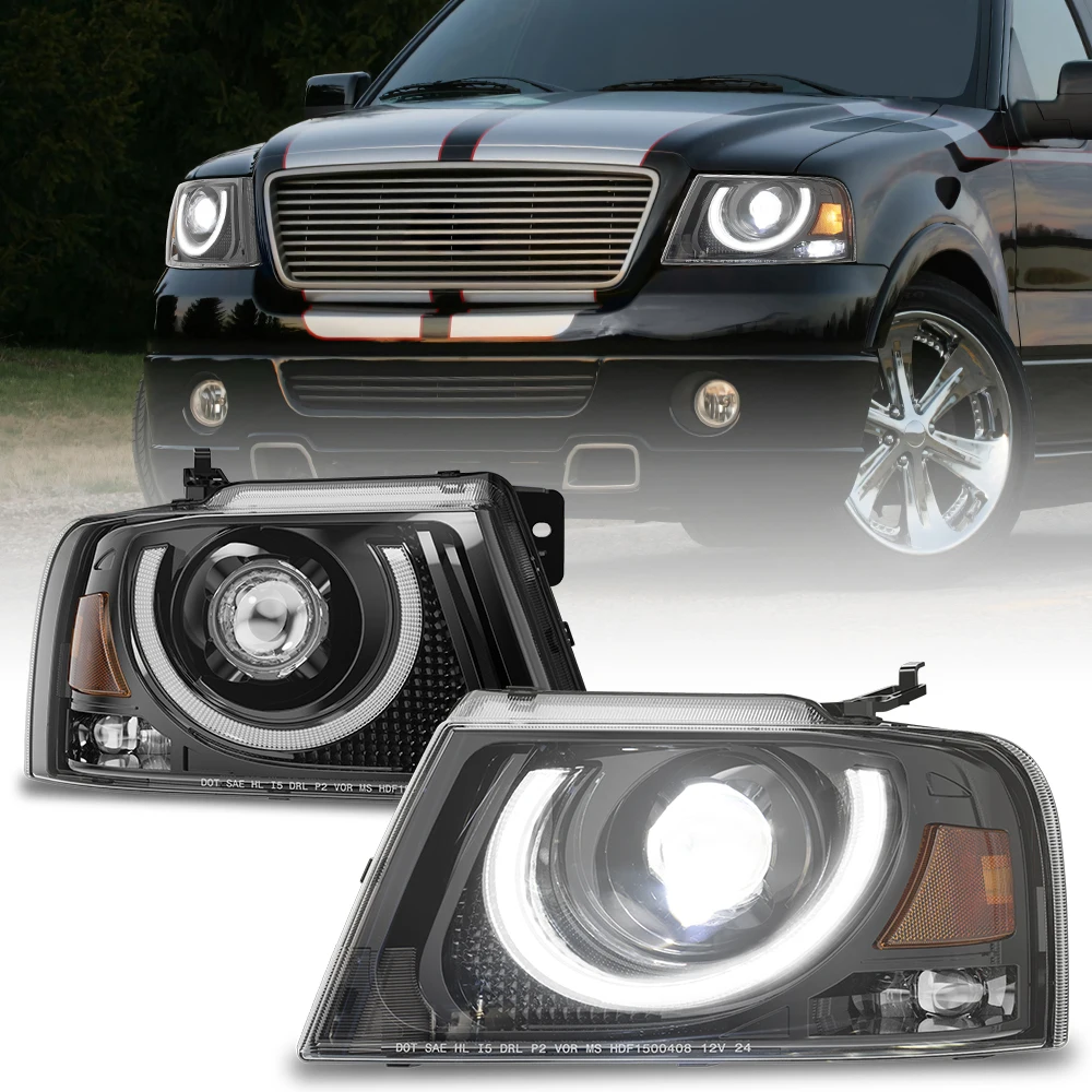 Faro LED DOT para Ford F-150 F150 Lincoln Mark LT 2004 2005 2006 2007 2008, faro delantero para camioneta con luz de señal de giro DRL